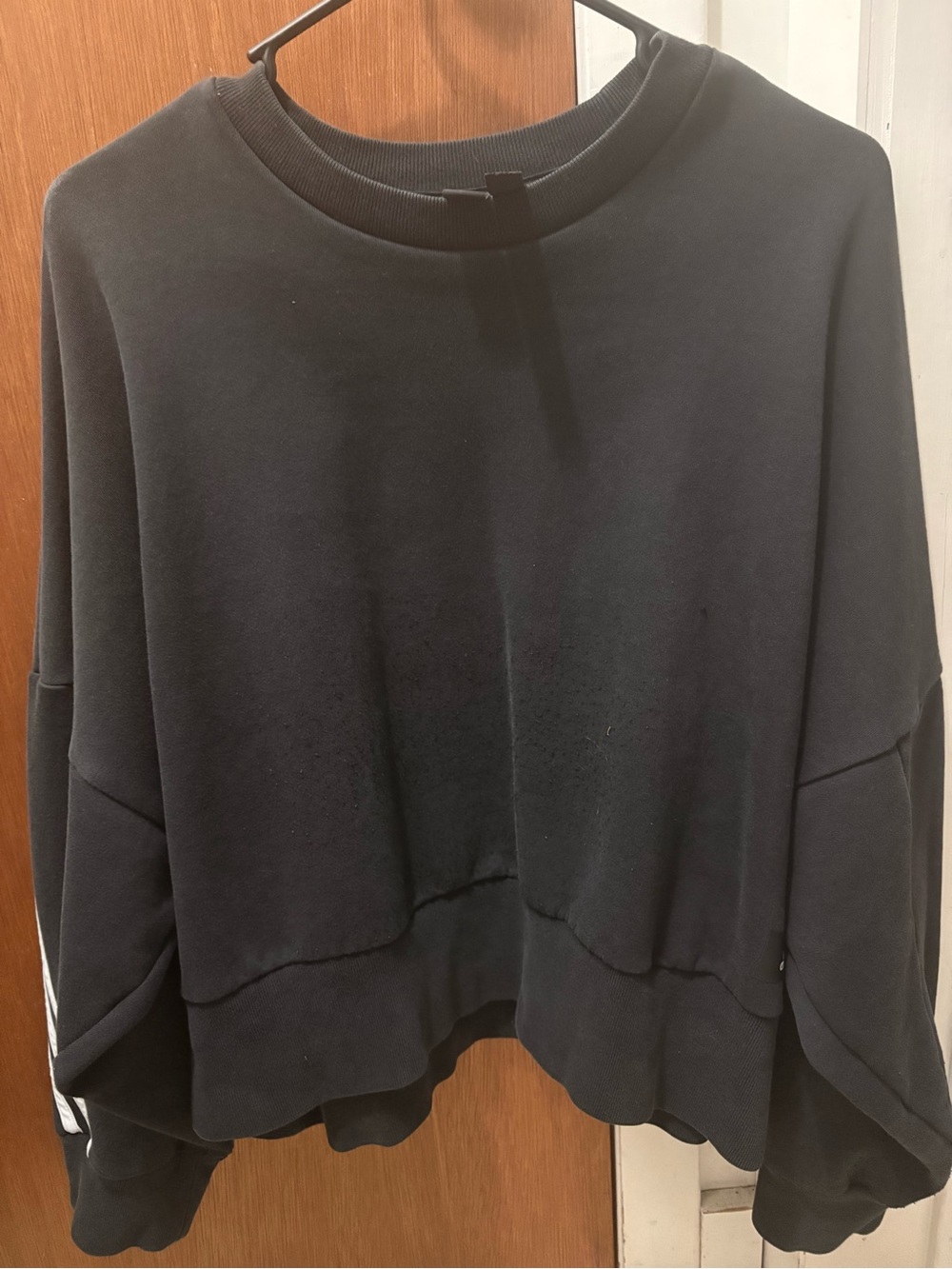 adidas Black Oversized Crewneck Sweatshirt